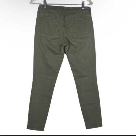 J. Crew Skinny Stretch Mid Rise Jeans Green Denim Stretch Womens Size 27 - Picture 3 of 6